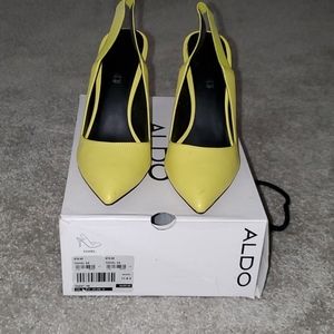 Highlighter Yellow Sling Back Heels
